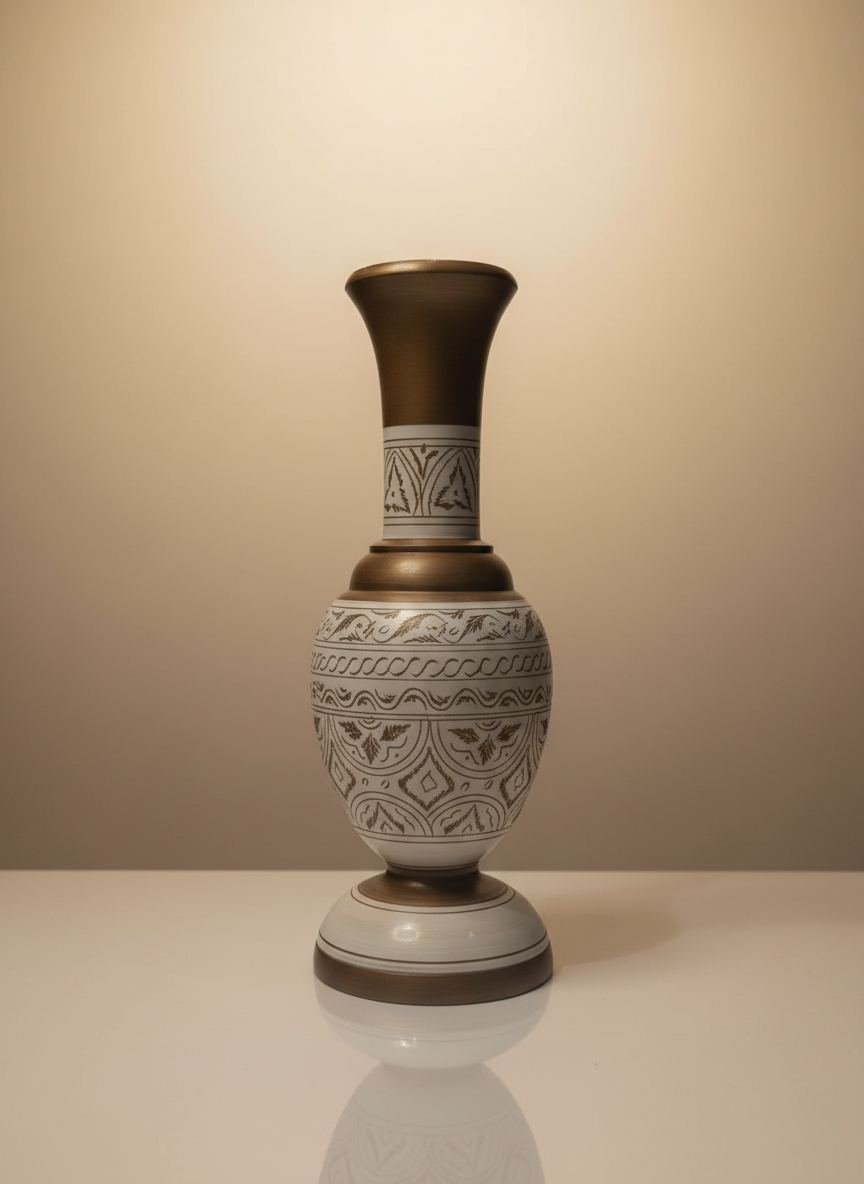 Royal Style Wooden Vase – Set of 2