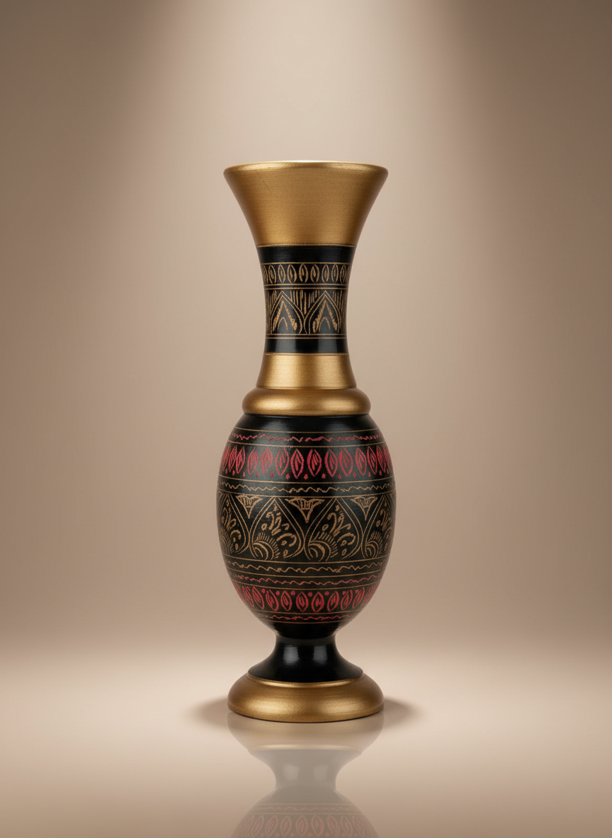 Antique Style Wooden Vase – Set of 2